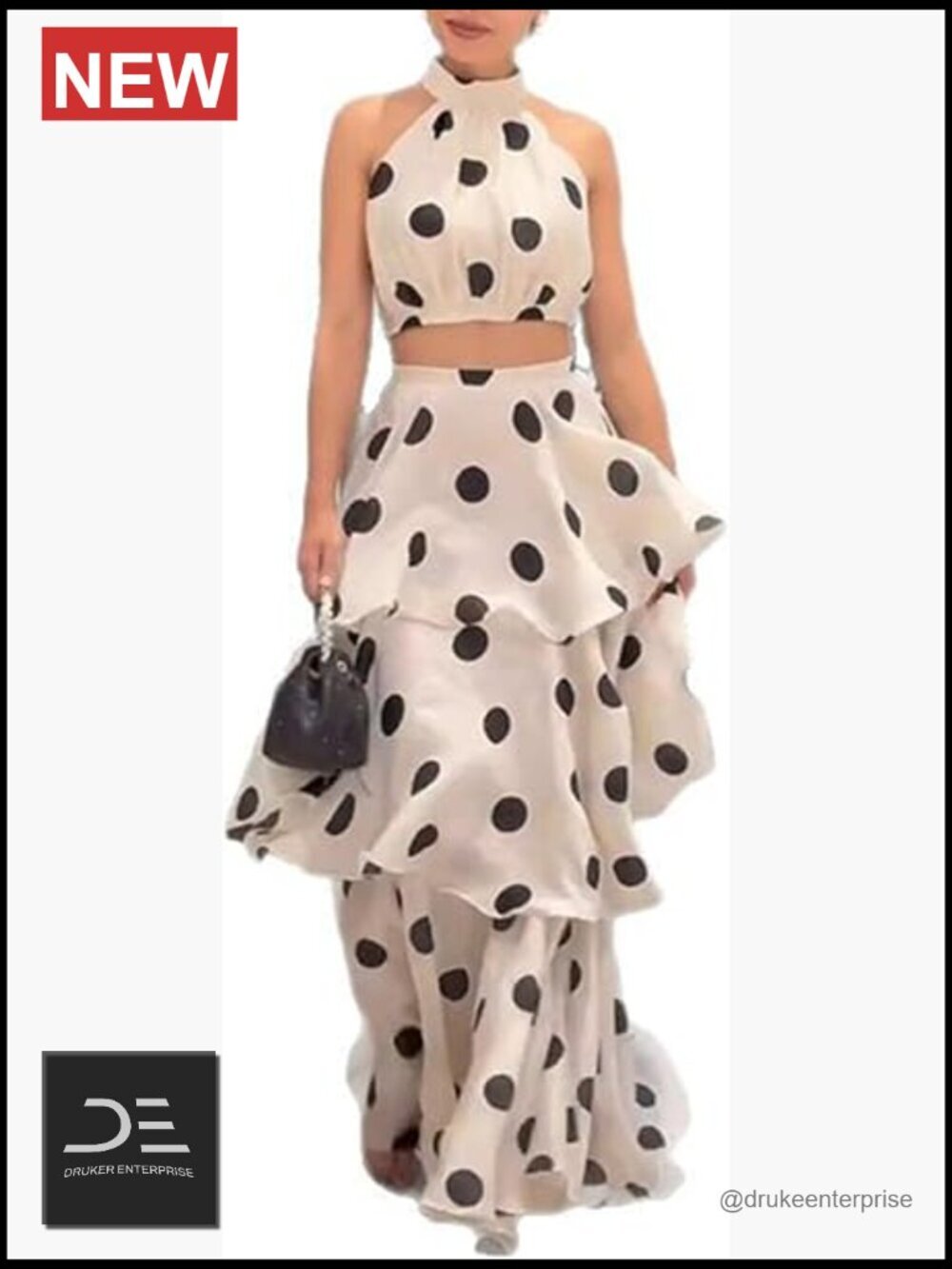 Women's Off-Shoulder Crop Top and Tiered A-Line Maxi Skirt Set
